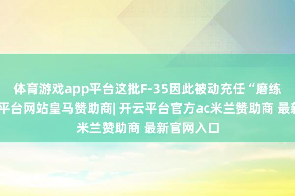 体育游戏app平台这批F-35因此被动充任“磨练机”-开云平台网站皇马赞助商| 开云平台官方ac米兰赞助商 最新官网入口