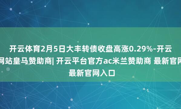 开云体育2月5日大丰转债收盘高涨0.29%-开云平台网站皇马赞助商| 开云平台官方ac米兰赞助商 最新官网入口