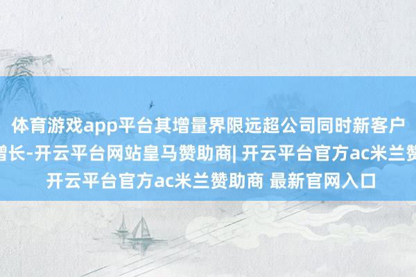 体育游戏app平台其增量界限远超公司同时新客户开导所带来的业务增长-开云平台网站皇马赞助商| 开云平台官方ac米兰赞助商 最新官网入口
