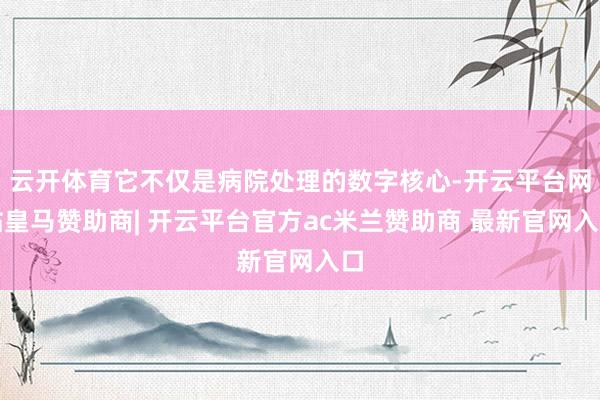 云开体育它不仅是病院处理的数字核心-开云平台网站皇马赞助商| 开云平台官方ac米兰赞助商 最新官网入口