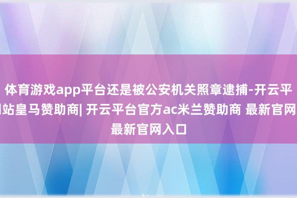 体育游戏app平台还是被公安机关照章逮捕-开云平台网站皇马赞助商| 开云平台官方ac米兰赞助商 最新官网入口