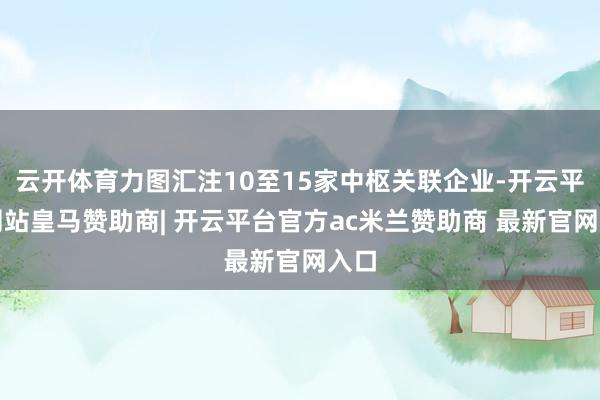 云开体育力图汇注10至15家中枢关联企业-开云平台网站皇马赞助商| 开云平台官方ac米兰赞助商 最新官网入口